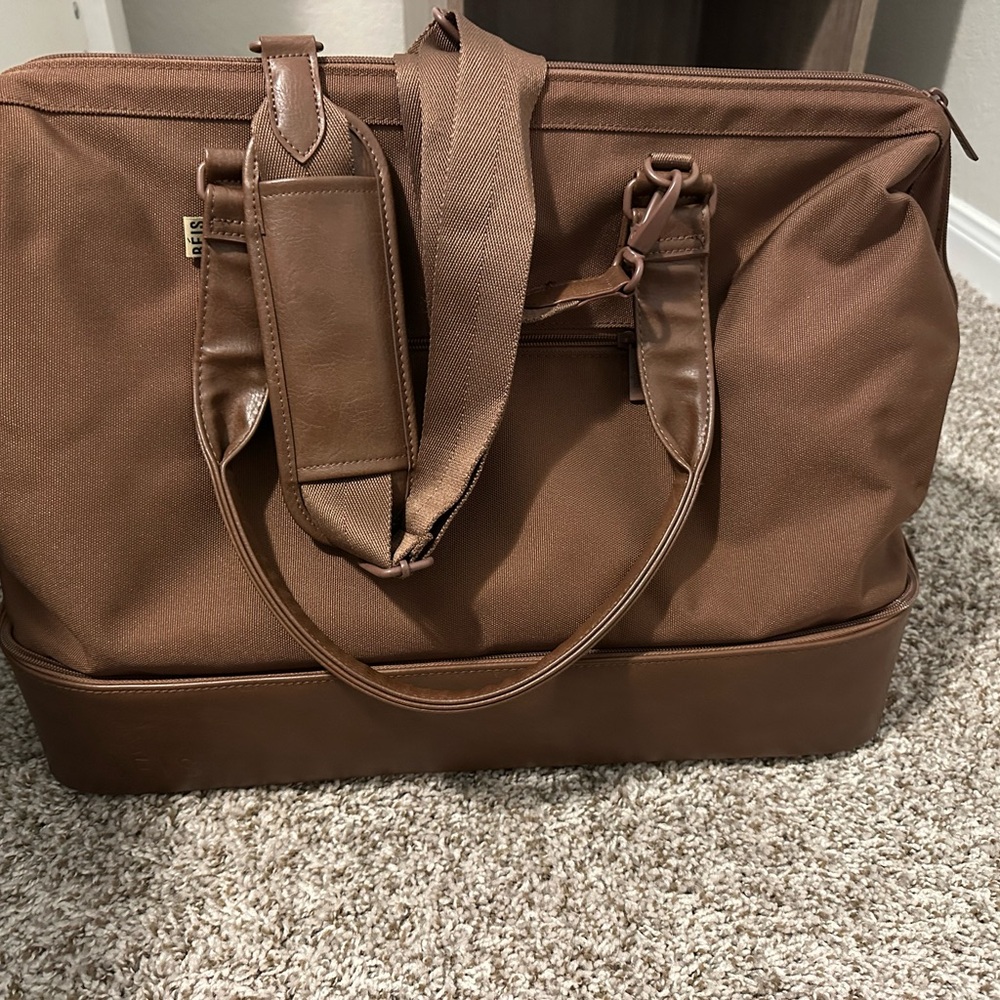 BEIS Brown/Tan Travel Weekender Bag